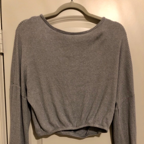 grey ribbed long sleeve! - Picture 1 of 3